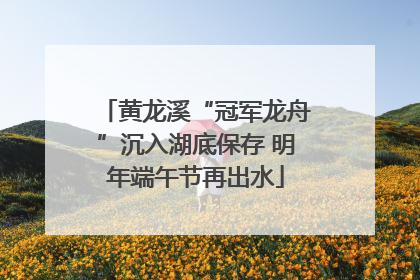 黄龙溪“冠军龙舟”沉入湖底保存 明年端午节再出水