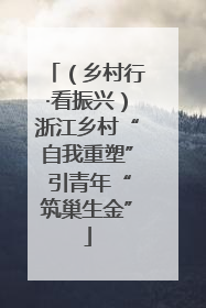 （乡村行·看振兴）浙江乡村“自我重塑” 引青年“筑巢生金”