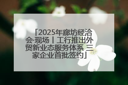 2025年廊坊经洽会·现场丨工行推出外贸新业态服务体系 三家企业首批签约