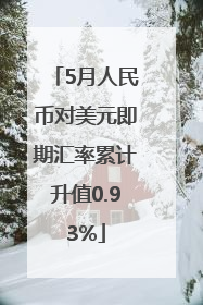 5月人民币对美元即期汇率累计升值0.93%